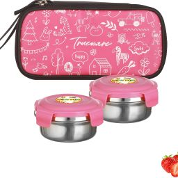NEWTON Kids Lunch Pack With Stainless Steel Clip & Close Container 350ML Each 2 Containers Lunch Box-19