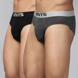 Pack of 2 Contoured Double Pouch, Tag Free & Smartskin Technology Style# 017 Comfort Solid Men Brief-15