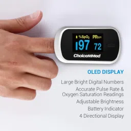 ChoiceMMed Fingertip Pulse Oximeter with SpO2 & Pulse Rate Monitor Dual Light Sensor Pulse Oximeter image 3