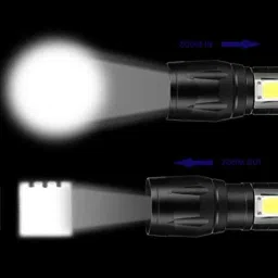 kavana Portable Aluminum COB Tactical Torch Waterproof LED USB Rechargeable Torch 5 hrs Torch Emergency Light image 3