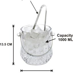 somil Glass Ice Bucket With Glass Set 3 - Piece Bar Set image 3