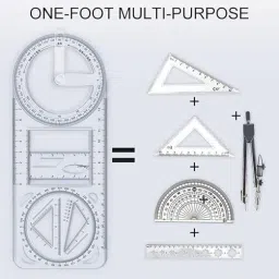 eway Multifunctional Geometric Ruler Mathematics Drawing Template Student Math Ruler Ruler image 4