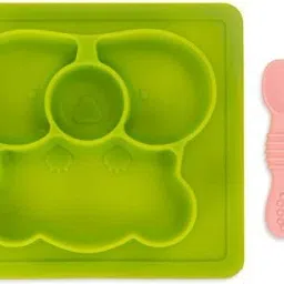 Divided Silicone Plates for Baby with 2 First Stage Training Spoons for Toddlers- Silicone-image-64