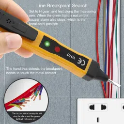 uptodateprouducts Inductive 70-250V AC/ 250V DC with Sound Light Alarm NO Battery Digital Voltage Tester image 2