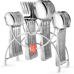 Madrid Hammer Finish- 6 Dinner Spoon, 6 Dinner Forks, 6 Teaspoon, 6 Baby Spoon Stainless Steel Cutlery Set-68