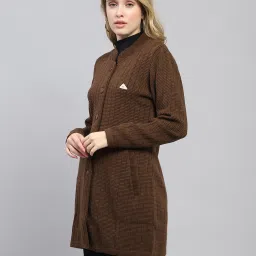 monte carlo Blend Wool Self Design Coat For Women image 2