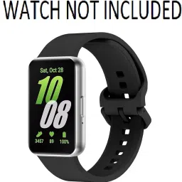 RUPELIK Silicone Watch Straps with Classic Clasp Metal Lock wristband for Samsung Galaxy Fit 3 Smart Watch Strap-24