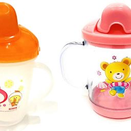 Premium Quality Bpa Free Unbreakable Sippy Cup (Sipper Mugs for Kids/Children/Babies/Infants) Spout Infant PP Water/Juice Training Sipper Cup with Handles 200 ml(Orange & Pink)-image-21