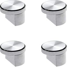 Fully Brass Half Round Mirror Glass Bracket Holder 12mm | Chrome Finish | Wall Mounted | Pack of 4 Piece Brass Glass Holder-14