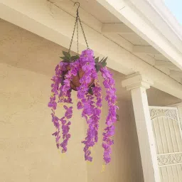 well art gallery Artificial Silk Wisteria Vine For Haldi, Puja, Wedding & Festival, Event Decor Maroon Westeria Artificial Flower image 4