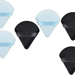 Triangular Pure Cotton Powder Puff Sponge with Strap – Washable Reuse Pack of 10-image-7