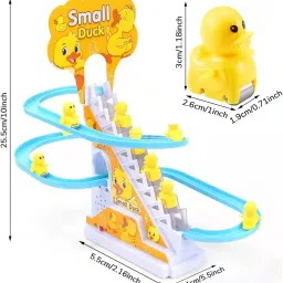 zunbella Duck Slide Stair Climbing Toy Escalator with Lights and Music Track Set 3 image 3