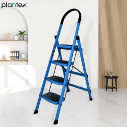 Prime Folding 4 Step for Home - Wide Anti-Skid (Blue & Black) Steel Ladder-12