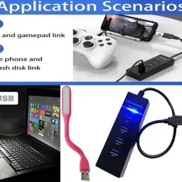 ANJO Keyboard-Wireless Mouse-Pad-3.0 USB Hub-Cleaner-OTG 2 in 1-Ext 1.5m-LED-Skin Combo Set image 3