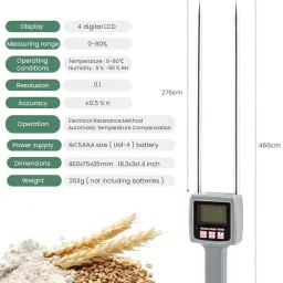 kerro TK-100 moisture meter TK100 Grain Moisture Meter for Wheat Maize SOYA Beans Paddy Rice Pin-Type Digital Moisture Measurer image 2