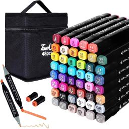 Dual Tip Permanent Art Markers with Carrying Case for Drawing,Painting,Sketching-27
