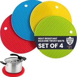 shakti ent Non-Slip Silicone Pot Holders | Premium Trivet Mats for Hot Cookware & Jars Matte Trivet image 4