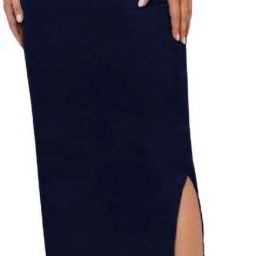 Women Solid Pencil Dark Blue Skirt-image-84