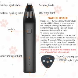 ortiza Dog Hair Cutting Machine Pet Hair Trimmer for Dog Cat Electric Grooming Clippers Black Pet Hair Trimmer image 5