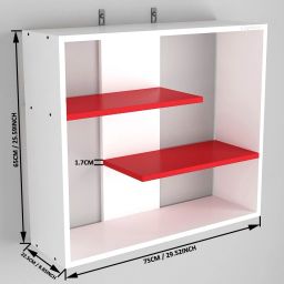 captiver Royal Wall Hanging Combo Color Wall Shelf Wooden Engineered Wood Open Book Shelf image 4