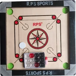 CARROM BAORD 20INCH FOR KIDS WITH TRANSPARENT, CRASTAL COIN, STRIKER , POWDER 4 cm Carrom Board-image-4