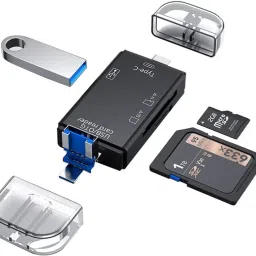 TECHGEAR 6in1 TF/USB-C Adaptateur Portable pour Ordinateur/Android Card Reader-41