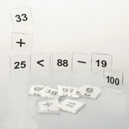 Number counting Tiles Set Mathematics kindergarten learning toy kit with Operators Unbreakable Plastic Set of 110 PCS 2CMX2CM Each-16