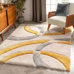 Multicolor Wool, Genuine Leather Carpet-image-5