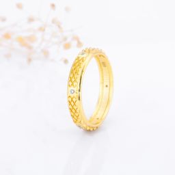 Sterling Silver Golden Twist And Turn Ring For Mens and Womens Sterling Silver Zircon Gold Plated Ring-image-20