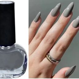 Grey Nail Polish, Glossy Gel Finish, Gift Everyday Use Grey-image-67