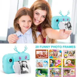 ENMORA Children diwali offer Q5 Kids Camera Instant Print Photo dsf1 Multi-function Monochrome Label Printer-12