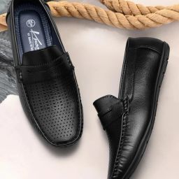 Black Synthetic Leather Casual Loafer Loafers For Men-image-9
