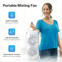 coeus Rechargeable 3 in 1 Humidifier | Dual Mist Fan | Night Lamp | Remote Control | Diffuser image 4