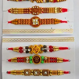Thread 4010-Rakhi Set For Brother Combo With Roli Chawal Greeting Card-Family-10 Mauli Thread Rakhi, Greeting Card, Chawal Roli Pack Set-21