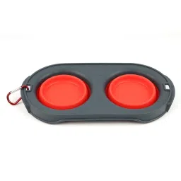 Foldable 2 in 1 Pet Food Water Collapsible Travel Hiking Camping Bowl Feeder Plastic, Silicone Pet Bowl-image-35