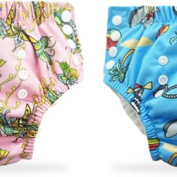 Reusable Swimming Pants for Kids Unisex Swim Diaper Set (0-36 Months) Pack of 2-image-24