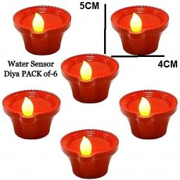 Water Sensor LED Diya – Pack of 6 Plastic (Pack of 6) Table Diya Set-image-90