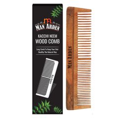Man Arden Natural Kacchi Neem Wood Hair Comb For Healthy Scalp - Brown-20