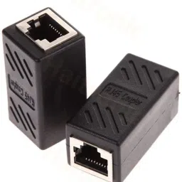 Techy-tech RJ45 pack of 2 Coupler Cat7/Cat6e/Cat6/ Cat5e/ Cat5 Ethernet Cable Extender Adapter Female to Female (Black) Lan Adapter-8