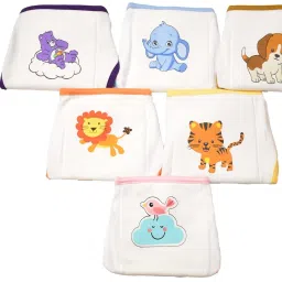 Premium Cotton Cloth Padded Reusable Nappy Set Size Small-image-55