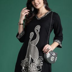 Women Viscose Rayon Kurta Pant Set-image-10