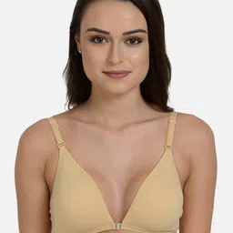 mod & shy Beige Solid Non-Wired Non Padded Plunge Bra MS178-image-40