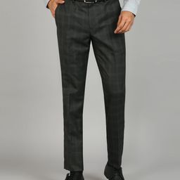 raymond Men Slim Fit Grey Polyester Trousers-picture-6