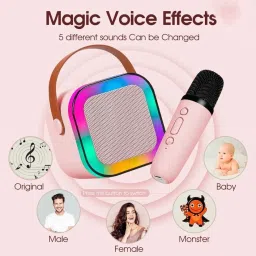 Amniyu Portable LED speaker with Mic, Playtime & Voice Changing Bluetooth Speaker Speaker Mod image 3