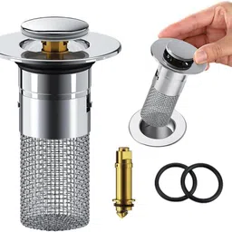 samusagya Bathroom Sink, Kitchen Sink Stainless Steel Pop-Up Strainer-picture-25