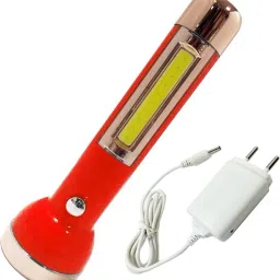 NEW Rechargeable LED Torch Light and 1 COB Side Flashlight with Charger 6 hrs Torch Emergency Light-image-87