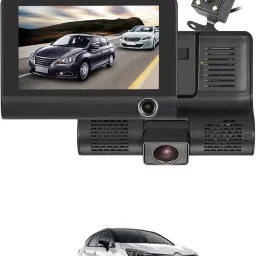 170 Degree/3 Lens G-Sensor 4Inch 3 Way DVR Video Recorder For Car Black LCD-image-70