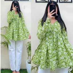 Women Printed Cotton Rayon Cape Top Kurta-image-57