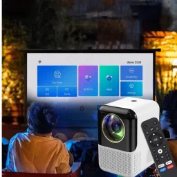Omex DLP Short Throw Android 10. Wifi 5G BT 5.1 Electronic Focus 6D Keystone Dolby (4000 lm / 2 Speaker / Wireless / Remote Controller) Portable Projector-11