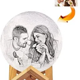 Personalized 3D Printed Photo Moon lamp 10 CM single colour Unique Personalized Gift for Friend, Husband, Wife, Boyfriend, Brother, Friends Night Lamp-2